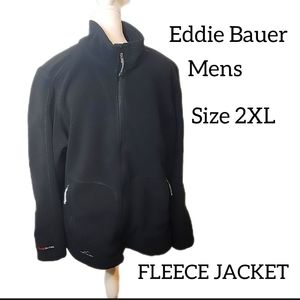 EDDIE BAUER MENS.   SIZE 2XL.                 FLEECE BLACK JACKET.   SIZ…